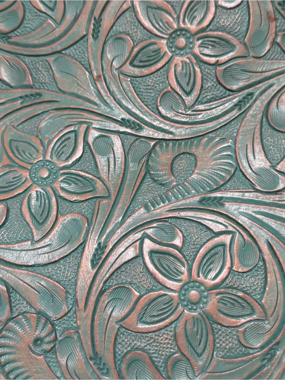American Darling Turquoise Tooled Leather Fringe Crossbody with Brown Accents - Picture 3 of 15